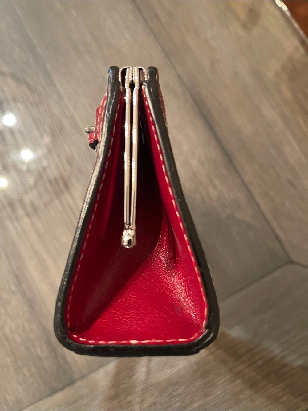 Pelle Studio - Wilson Leather Red Kiss Lock Clutch - Wristet - Wallet
